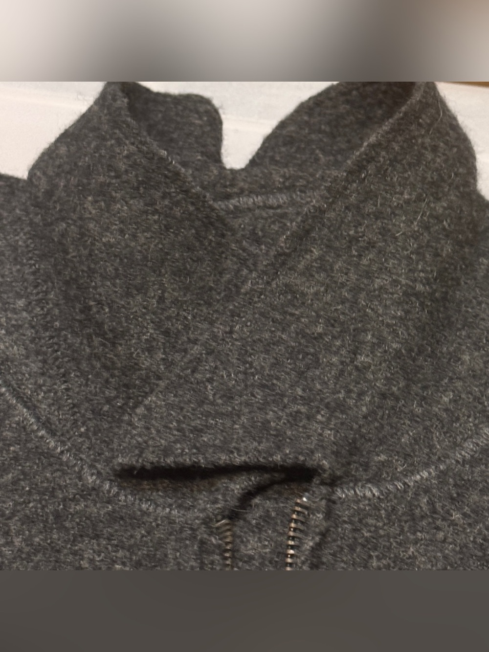 Vintage 1980s Boiled Wool Men's M Cardigan Sweater Charcoal Gray Double Zipper - Picture 11 of 14